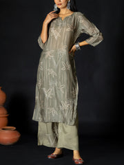 Green Cotton Silk Kurta Set