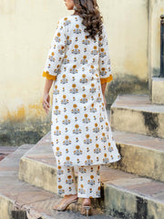 Off White Cotton Kurta Set