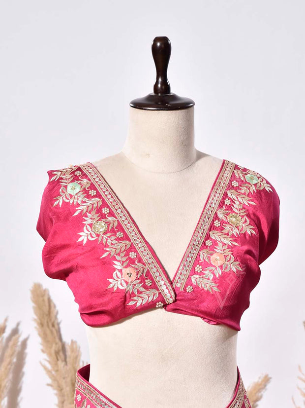 Magenta Pink Vasansi Silk Saree