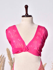 Red & Pink Banarasi Gorgette Saree