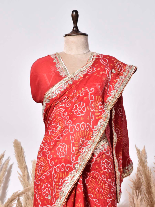 Pink Gorgette Saree