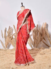 Pink Gorgette Saree