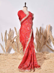 Pink Gorgette Saree
