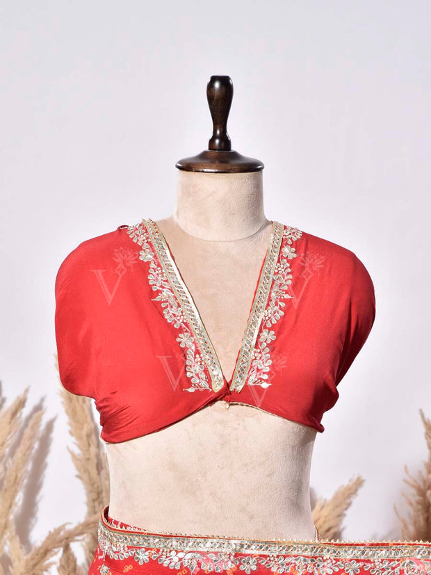 Pink Gorgette Saree
