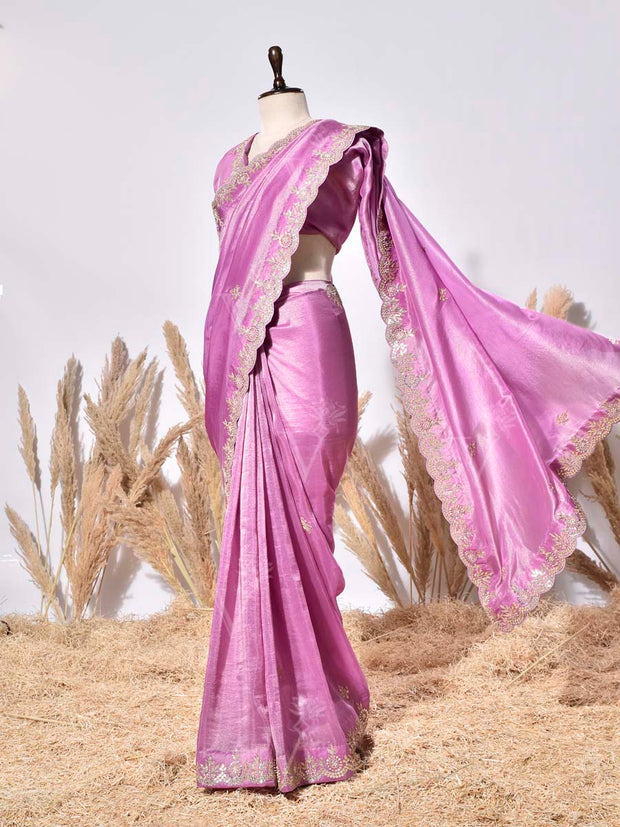 Purple Tissue Silk Saree