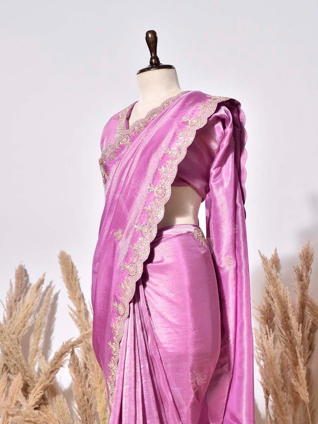 Purple Tissue Silk Saree