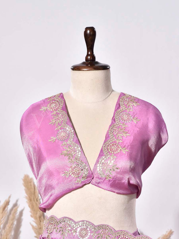 Purple Tissue Silk Saree