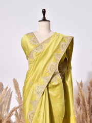 Mehandi Green Vasansi Silk Saree