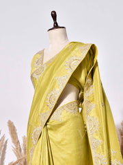 Mehandi Green Vasansi Silk Saree