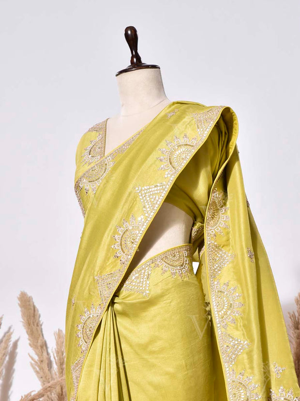 Mehandi Green Vasansi Silk Saree