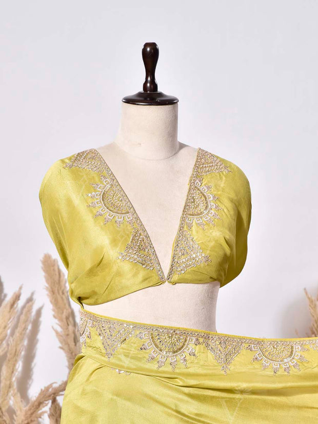 Mehandi Green Vasansi Silk Saree