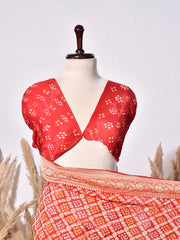 Red Banarasi Gorgette Saree