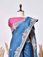Blue Vasansi Silk Saree