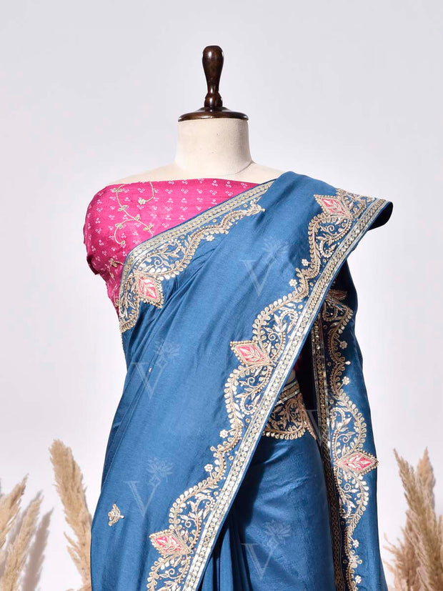 Blue Vasansi Silk Saree