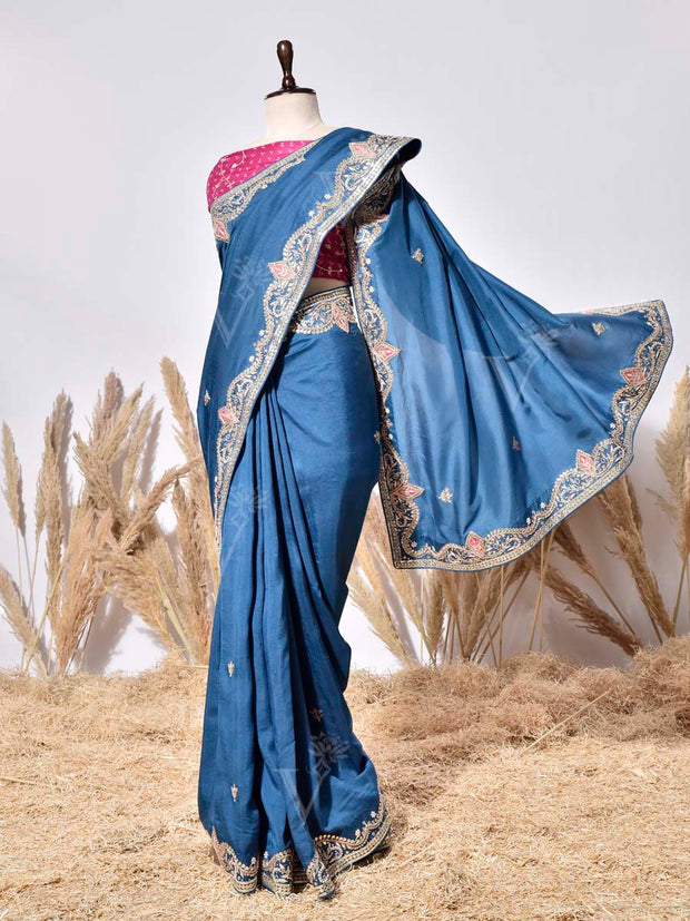 Blue Vasansi Silk Saree