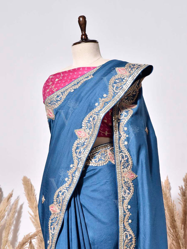 Blue Vasansi Silk Saree