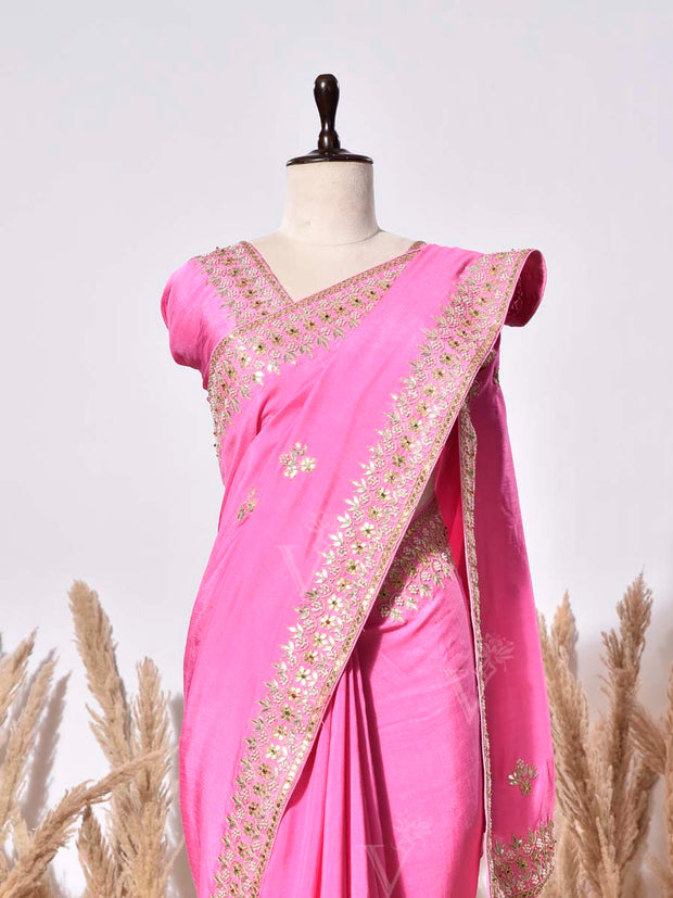 Pink Vasansi Silk Saree