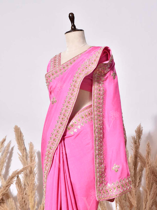 Pink Vasansi Silk Saree