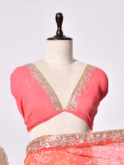 Orange Gorgette Saree