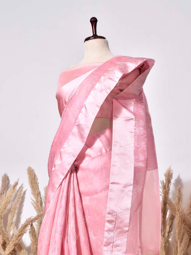 Pink Organza Silk Saree