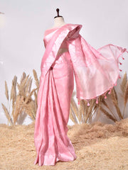 Pink Organza Silk Saree