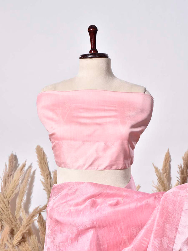 Pink Organza Silk Saree