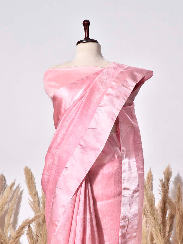 Pink Organza Silk Saree