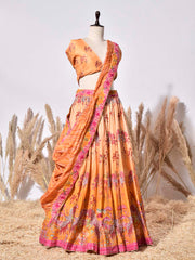 Orange Vasansi Silk Lehenga Set