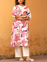 Off White Cotton Kurta Set