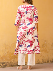Off White Cotton Kurta Set