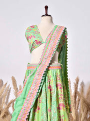 Green Vasansi Silk Lehenga Set