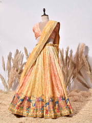 Orange Vasansi Silk Lehenga Set