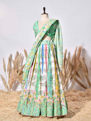 Green Vasansi Silk Lehenga Set