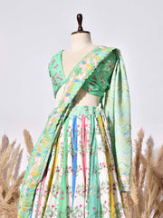 Green Vasansi Silk Lehenga Set