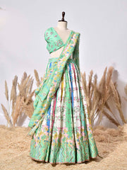 Green Vasansi Silk Lehenga Set