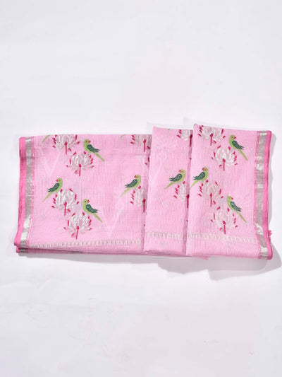 Pink Pure Kota Doria Saree
