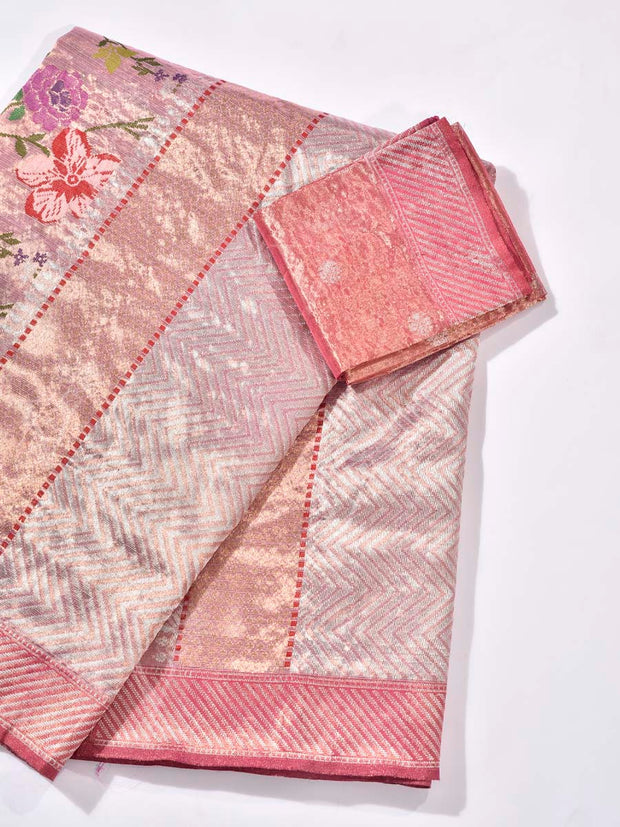 Pink Pure Kota Doria Saree