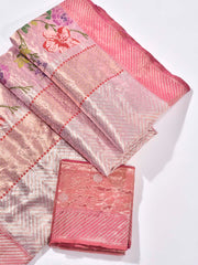 Pink Pure Kota Doria Saree