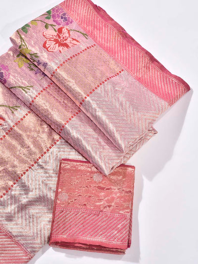 Pink Pure Kota Doria Saree