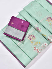 Green Pure Kota Doria Saree