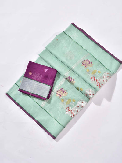 Green Pure Kota Doria Saree