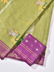 Green Pure Kota Doria Saree