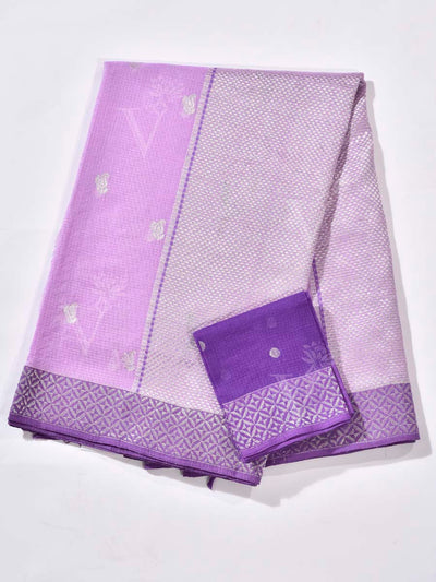 Purple Pure Kota Doria Saree