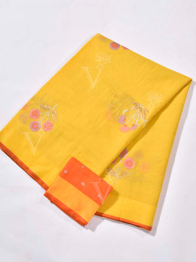 Yellow Pure Kota Doria Saree