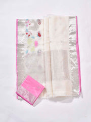 Off White Pure Kota Doria Saree