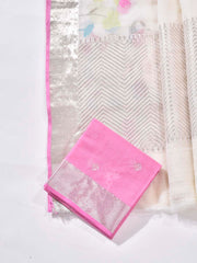 Off White Pure Kota Doria Saree