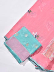 Pink Pure Kota Doria Saree