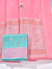Pink Pure Kota Doria Saree