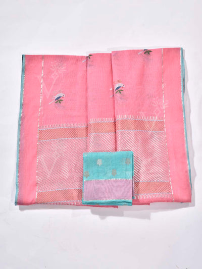 Pink Pure Kota Doria Saree