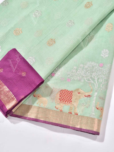 Green Pure Kota Doria Saree
